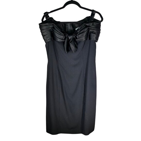 Betsy & Adam Off-Shoulder Black Cocktail Dress With Bow Detail Vintage - Picture 3 of 12